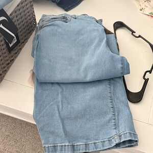 High rise, wide leg Light Blue Denim Jeans